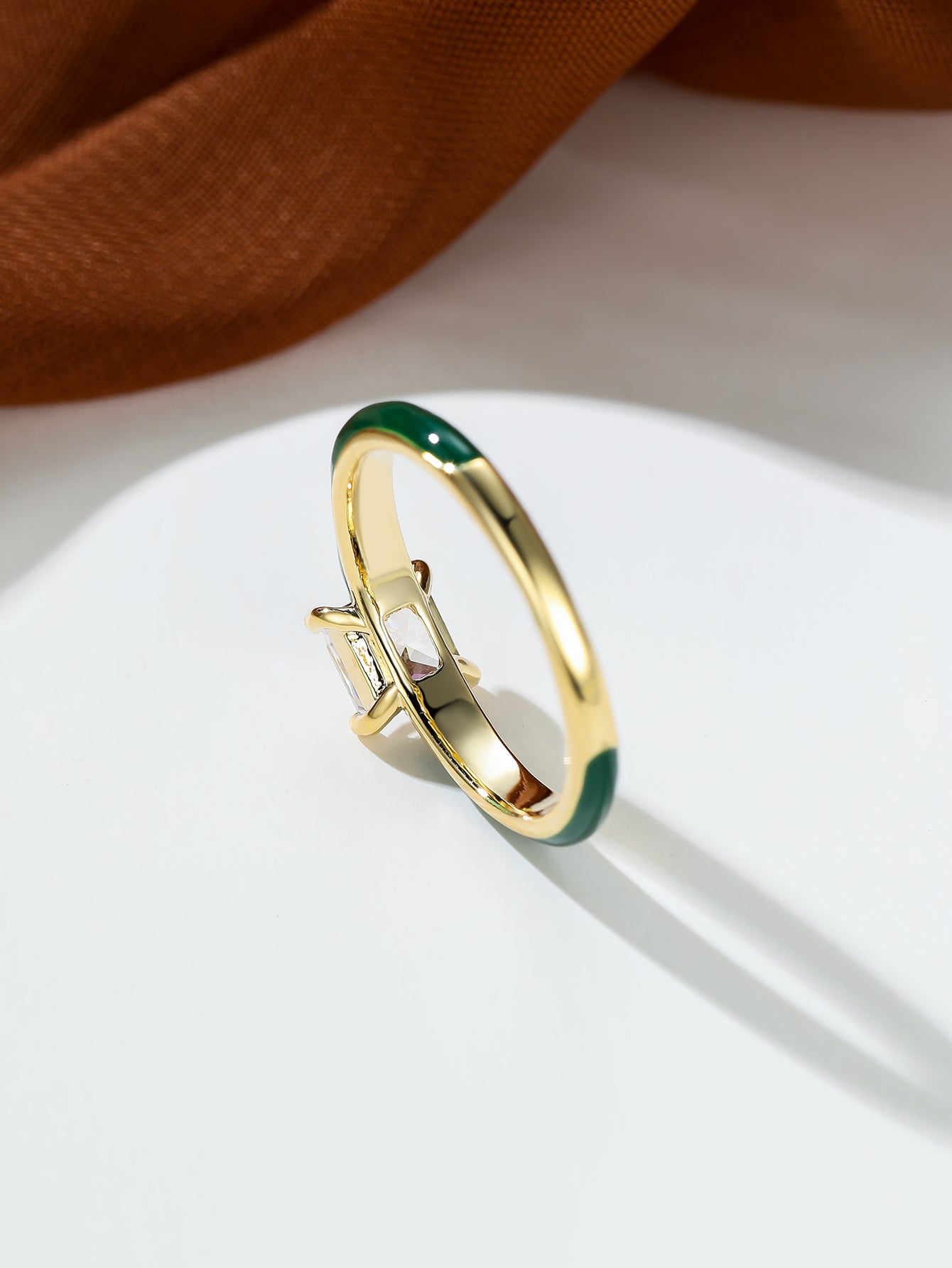 [Elegant Blue | Vintage] Elegant Blue 1pc Synthetic Zirconia Ring | Vintage-Inspired Square Design, Goldentone Clasp | Women's Casual Jewelry, Perfect Gift