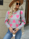 Knitted Jacquard Round Neck Pullover Long Sleeve Sweater Coat Sweater Women
