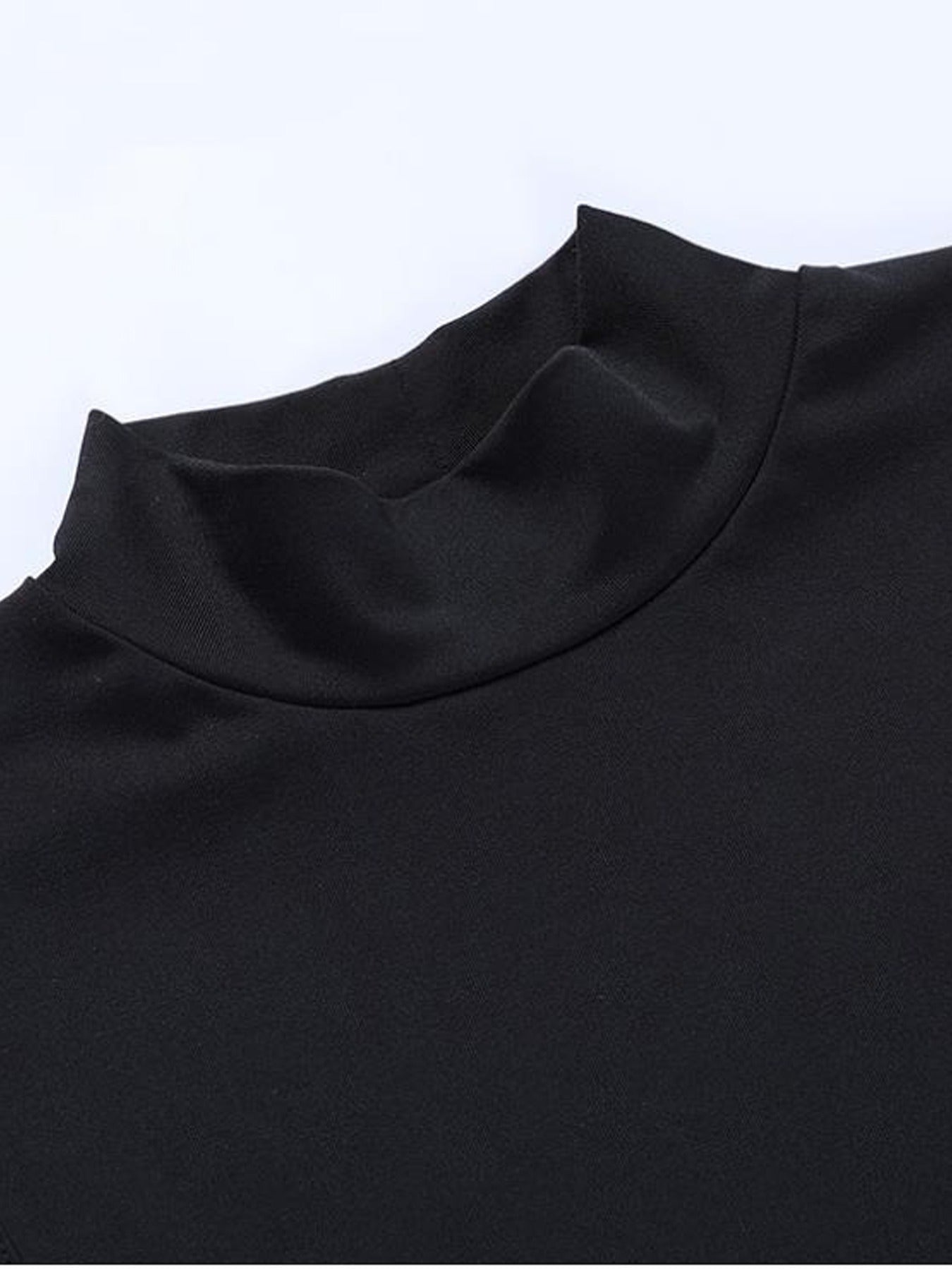 Sexy High Neck Bodycon Long Dress With Side Hollow And High Slit | Solid Color, Style, Suitable For Spring/Fall