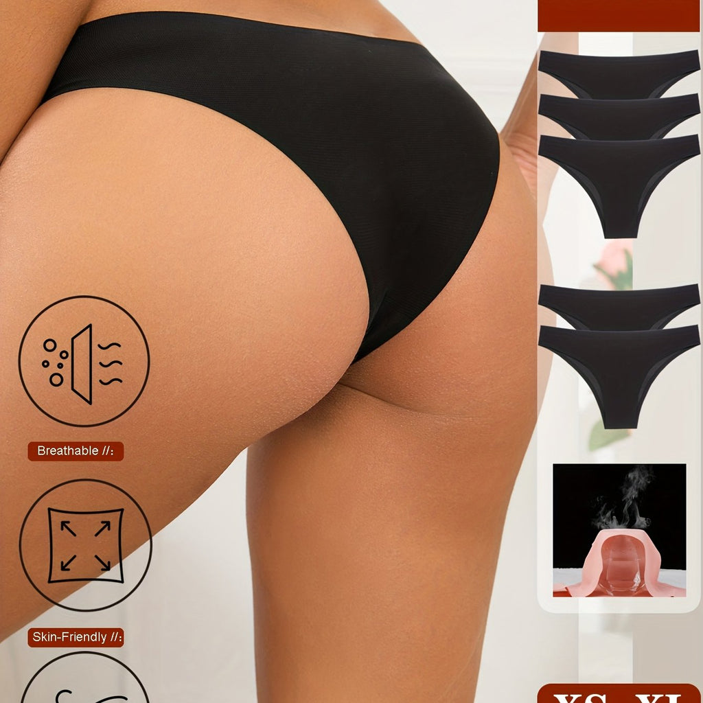 Set of 5 Women'S Seamless Bikini Underwear, Breathable Women'S Bikini Briefs, Invisible Panties, Comfortable Women'S Underwear in a Pack of 5