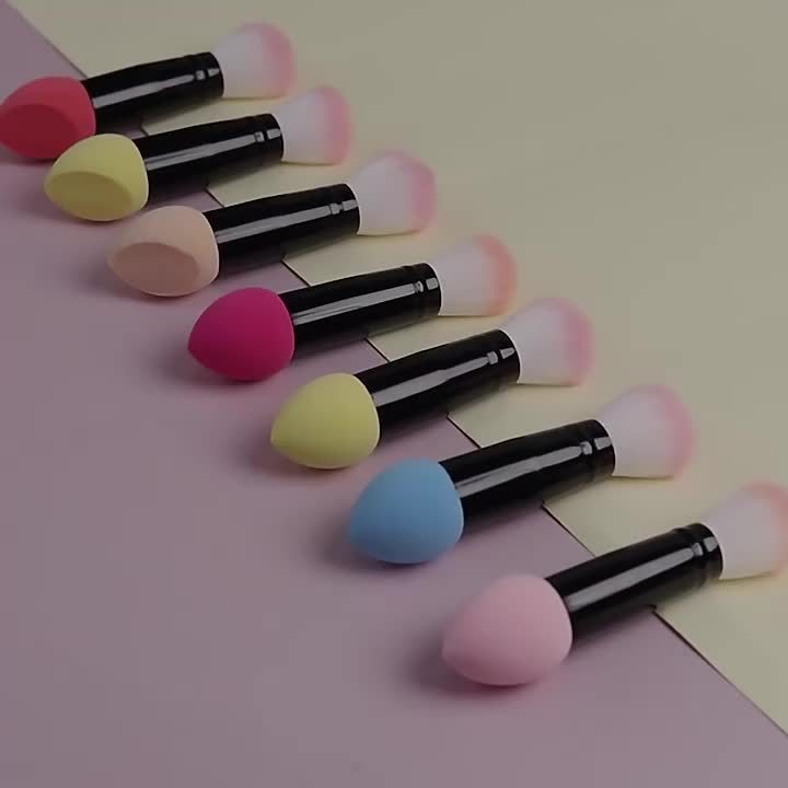 Professional Foundation Blending Face Brush With Two Heads Blush Cosmetics Makeup Sponge For Women Beauty