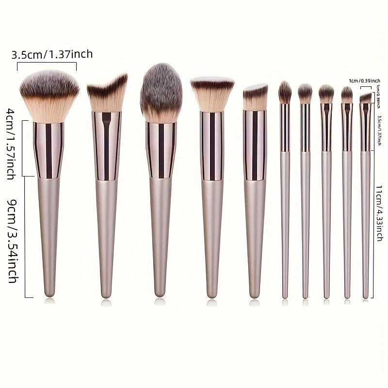 10 Champagne New Makeup Brush Popular Makeup Tool foundation make-up Brush