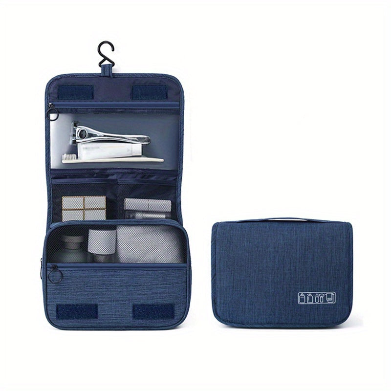 [Large Makeup Organizer] Durable Polyester Large Capacity Makeup Organizer Bag | Travel & Business, Wet & Dry Separation, Multiple Compartments for Cosmetics, Toiletries, And Accessories