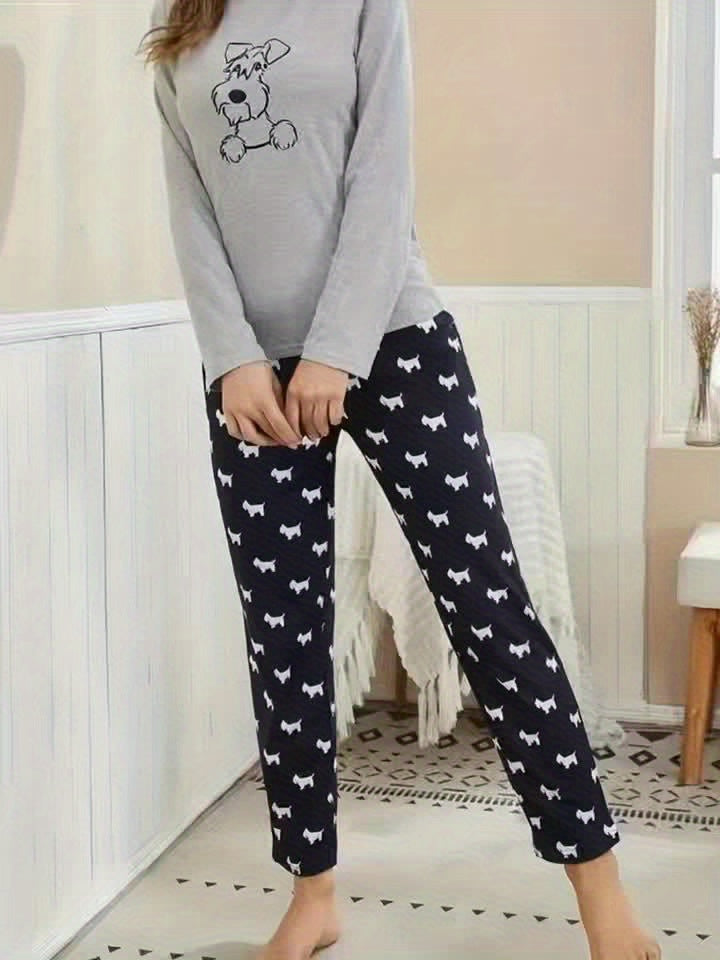 Casual Homewear with a Puppy Print