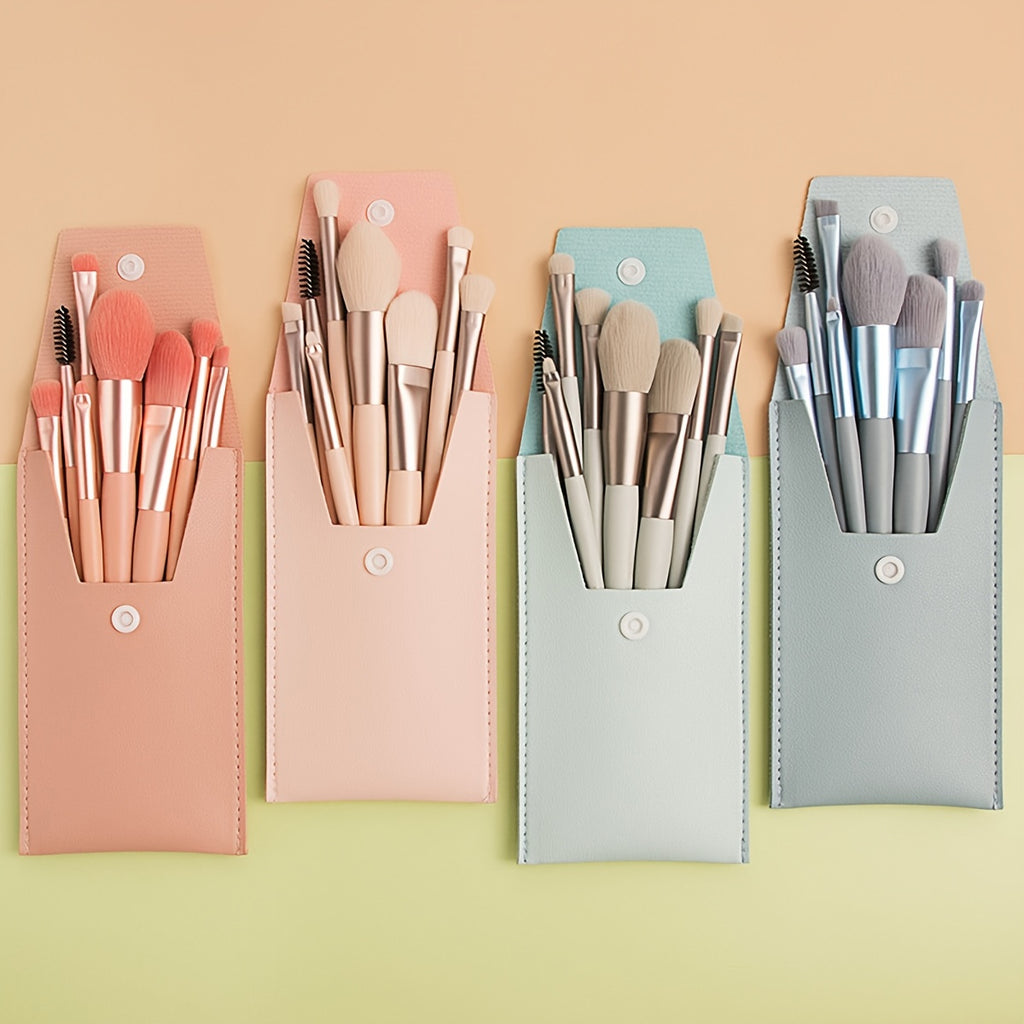 Makeup Brushes/Bags, 8pcs Portable Soft Makeup Brushes Set for Eyeshadow Foundation Powder Concealer Lip Blush Makeup (Multicolor with Bag) - Gift Set Mother'S Day Gift