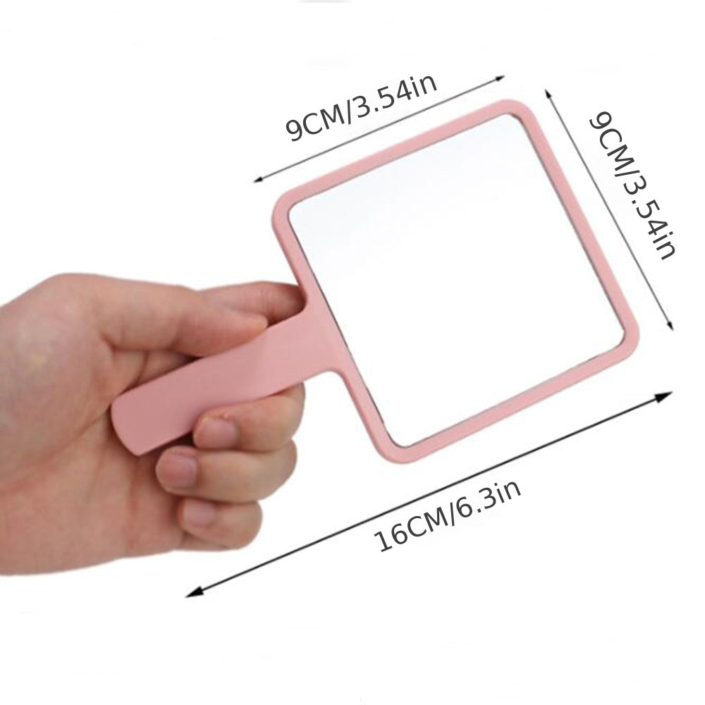 Handheld Square Makeup Vanity Mirror with Handle for SPA Salon and Eyelash Extensions