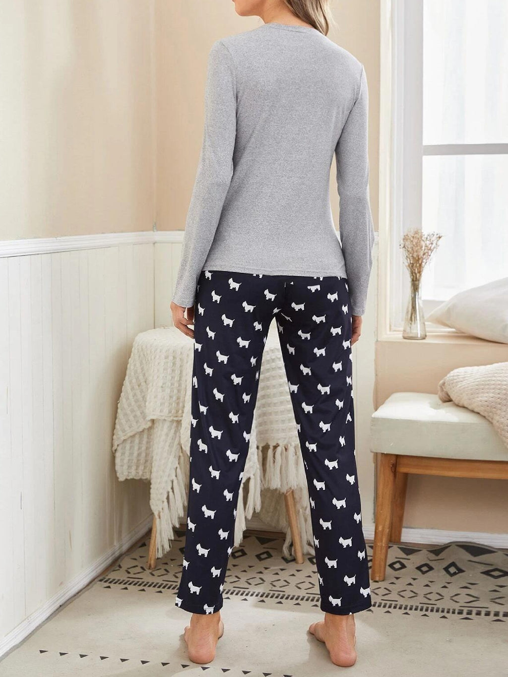 Casual Homewear with a Puppy Print