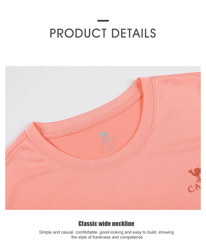 GOLDEN CAMEL Hiking T-shirts Outdoor Sports Casual Fishing T-shirt for Women Summer O-neck Tactical Comfortable t Shirt for Men
