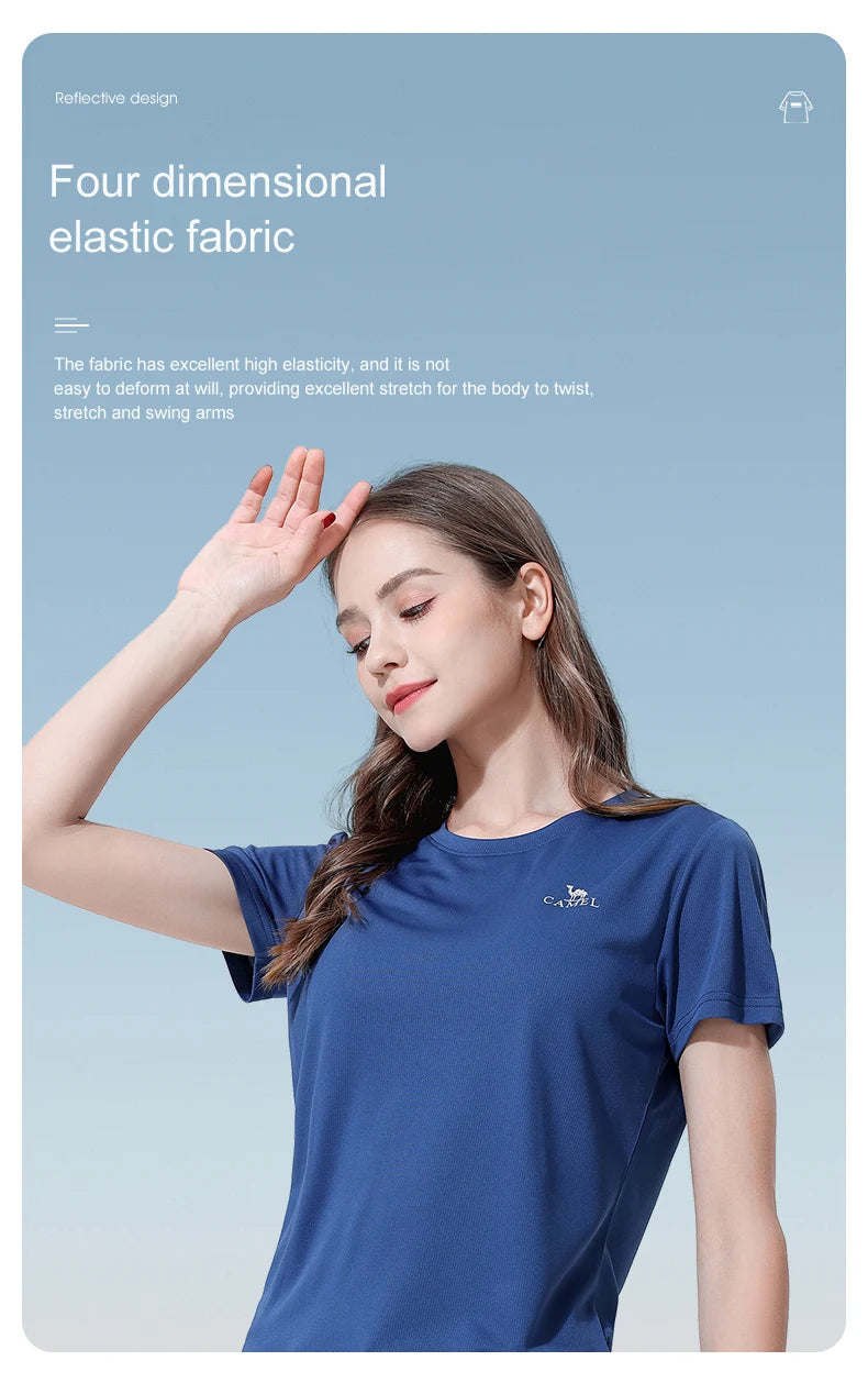 GOLDEN CAMEL Hiking T-shirts Outdoor Sports Casual Fishing T-shirt for Women Summer O-neck Tactical Comfortable t Shirt for Men