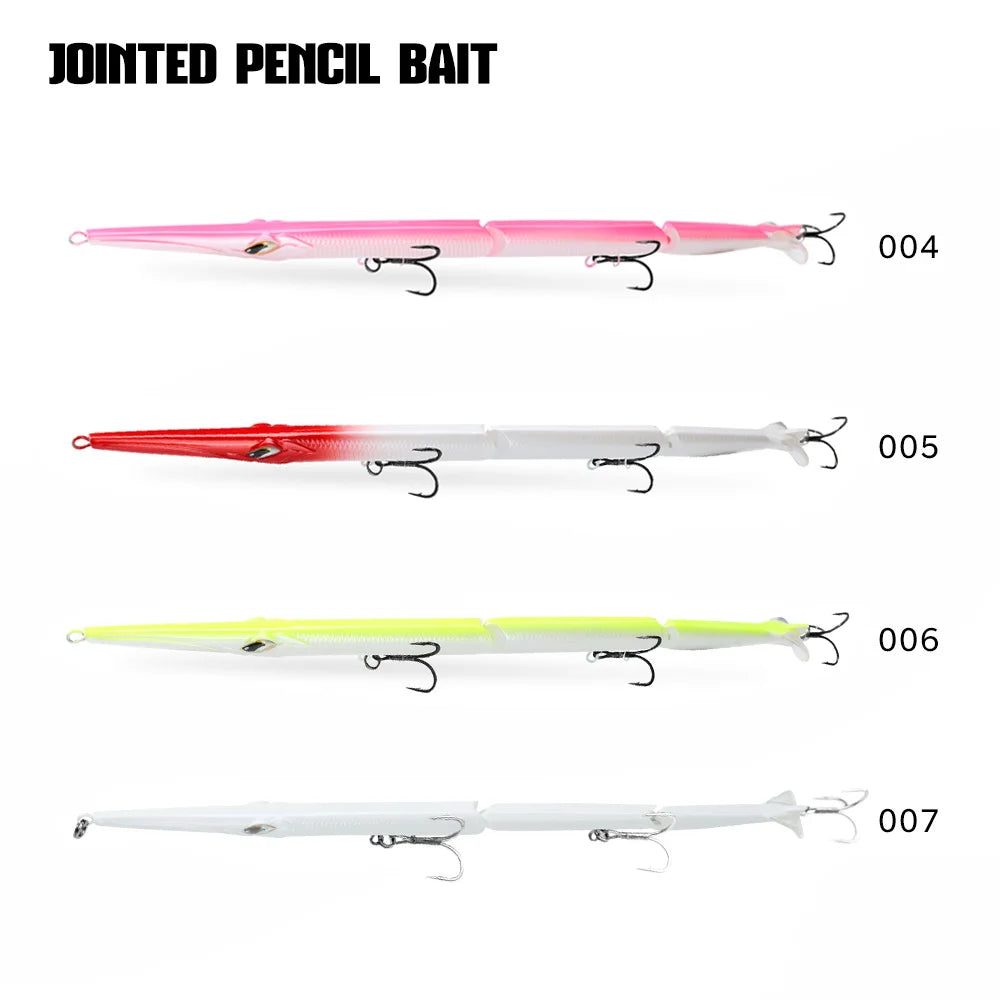 Hunthouse 4PCS 3 Section Jointed Pencil Bait 255mm/30.6g Sinking Needle Swimbait For Bluefish Seabass Accessories
