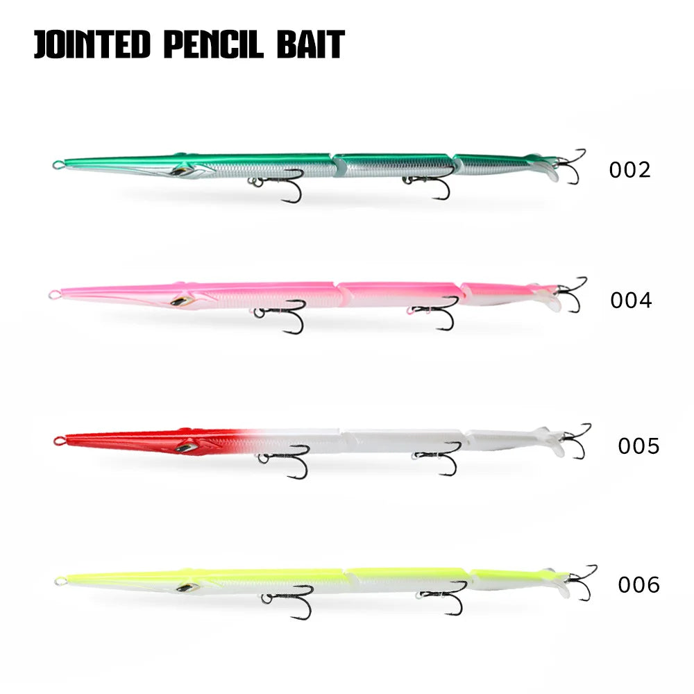 Hunthouse 4PCS 3 Section Jointed Pencil Bait 255mm/30.6g Sinking Needle Swimbait For Bluefish Seabass Accessories