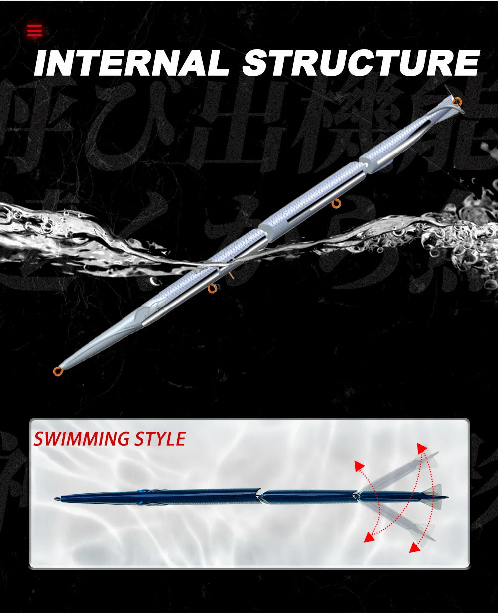 Hunthouse 4PCS 3 Section Jointed Pencil Bait 255mm/30.6g Sinking Needle Swimbait For Bluefish Seabass Accessories