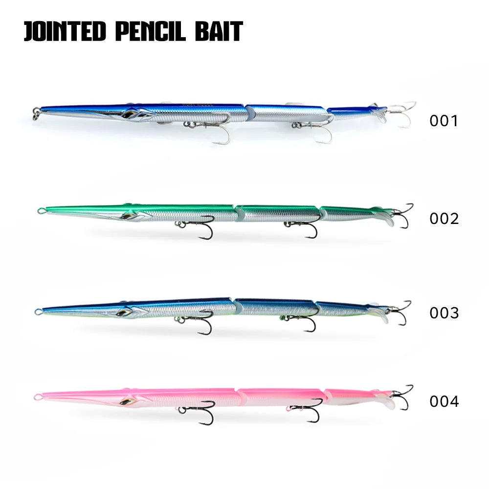 Hunthouse 4PCS 3 Section Jointed Pencil Bait 255mm/30.6g Sinking Needle Swimbait For Bluefish Seabass Accessories