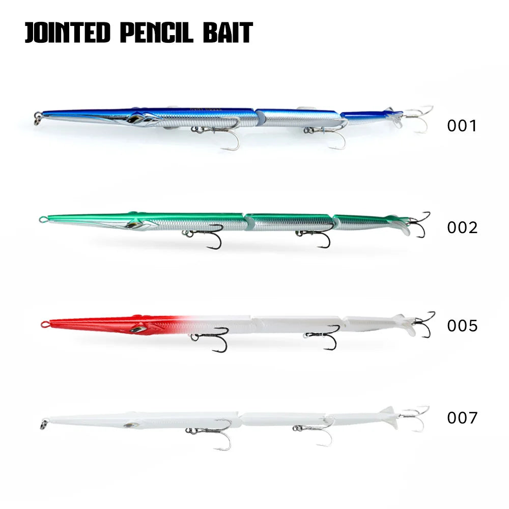 Hunthouse 4PCS 3 Section Jointed Pencil Bait 255mm/30.6g Sinking Needle Swimbait For Bluefish Seabass Accessories