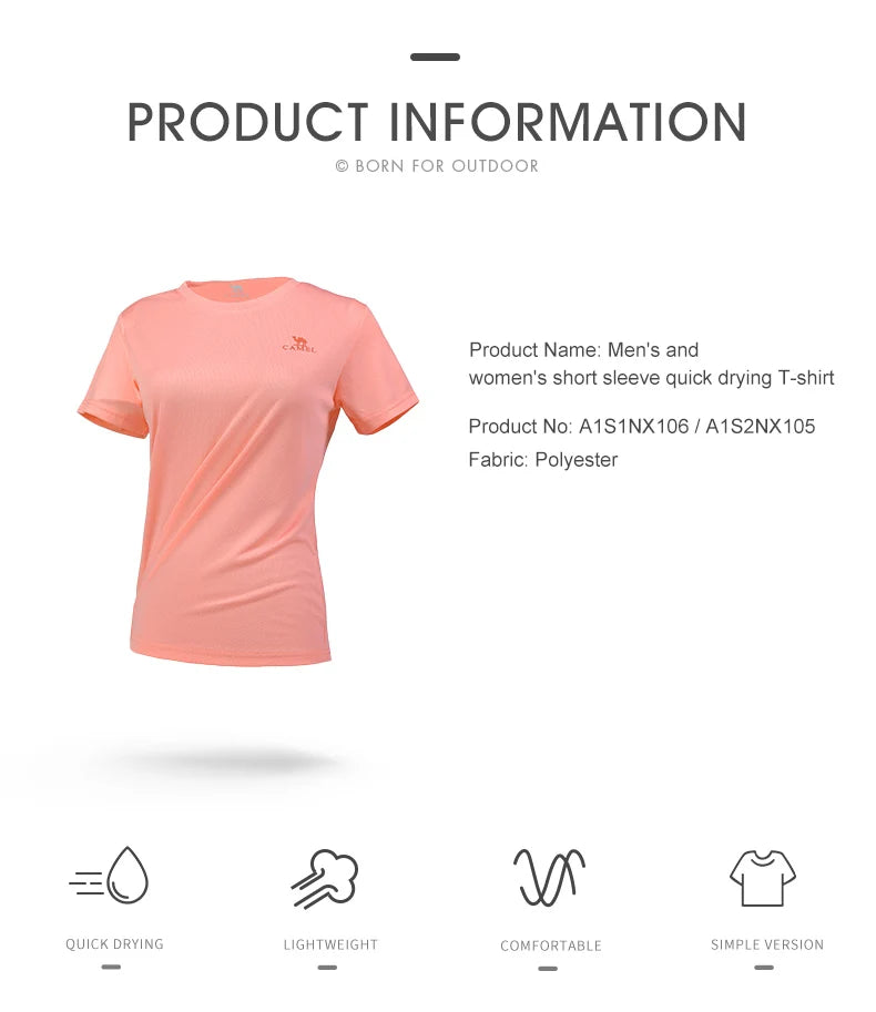 GOLDEN CAMEL Hiking T-shirts Outdoor Sports Casual Fishing T-shirt for Women Summer O-neck Tactical Comfortable t Shirt for Men