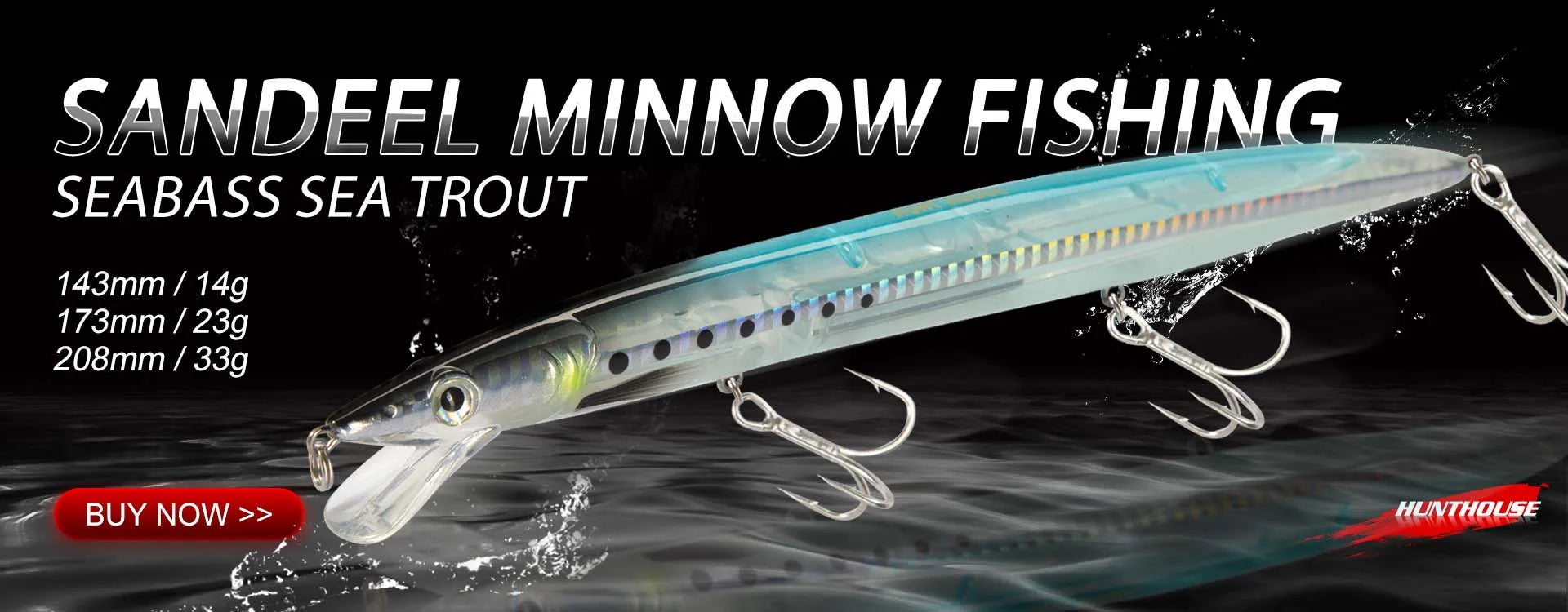 Hunthouse 4PCS 3 Section Jointed Pencil Bait 255mm/30.6g Sinking Needle Swimbait For Bluefish Seabass Accessories