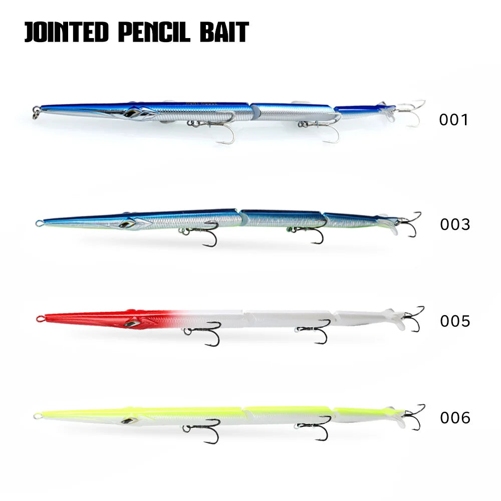 Hunthouse 4PCS 3 Section Jointed Pencil Bait 255mm/30.6g Sinking Needle Swimbait For Bluefish Seabass Accessories