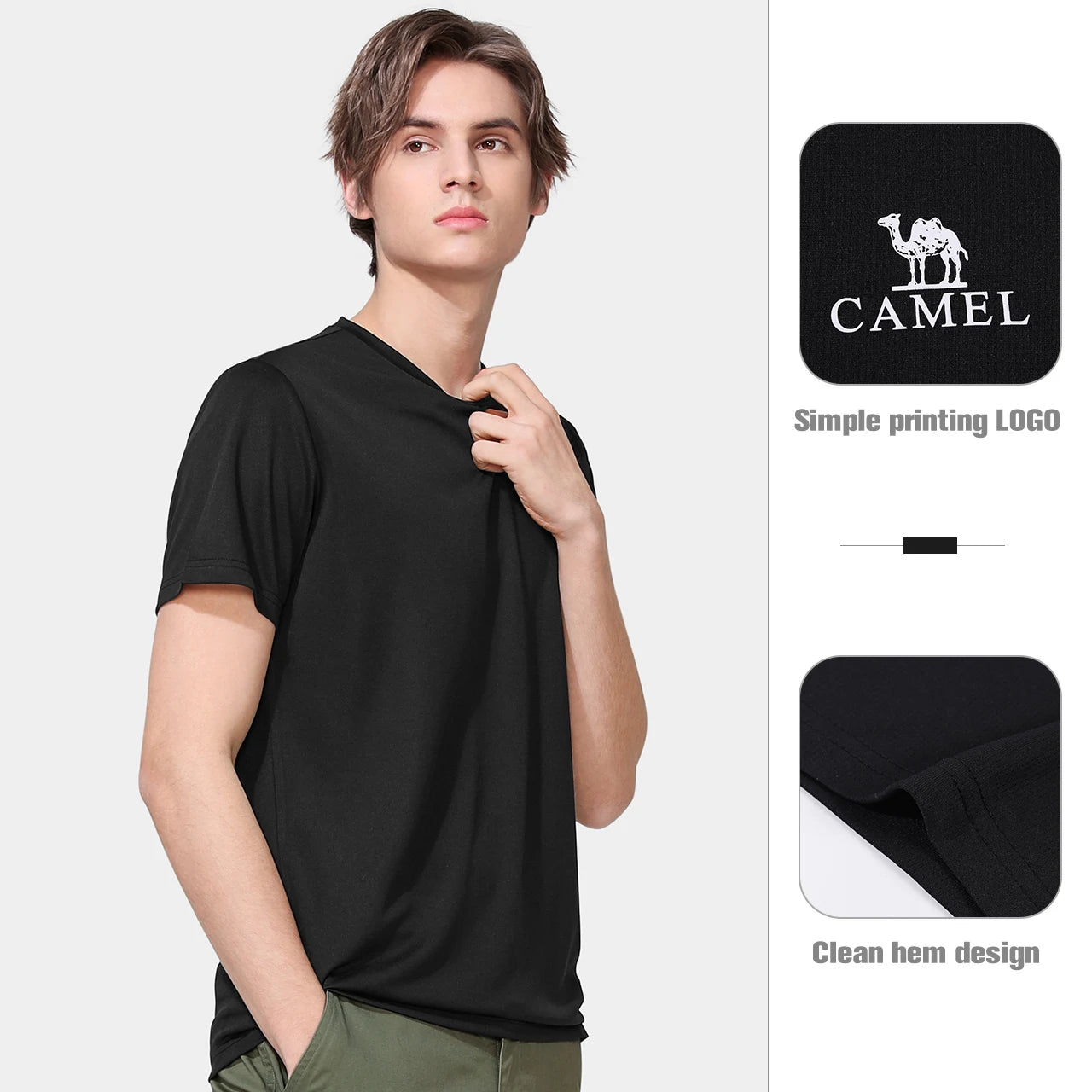 GOLDEN CAMEL Hiking T-shirts Outdoor Sports Casual Fishing T-shirt for Women Summer O-neck Tactical Comfortable t Shirt for Men