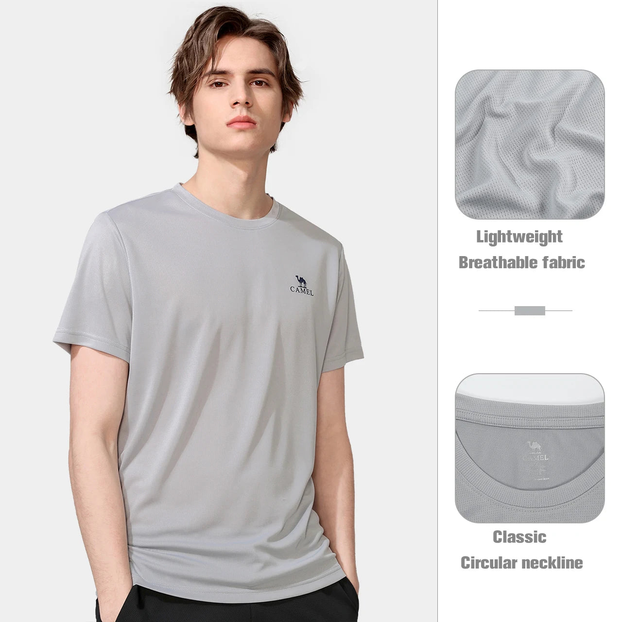 GOLDEN CAMEL Hiking T-shirts Outdoor Sports Casual Fishing T-shirt for Women Summer O-neck Tactical Comfortable t Shirt for Men