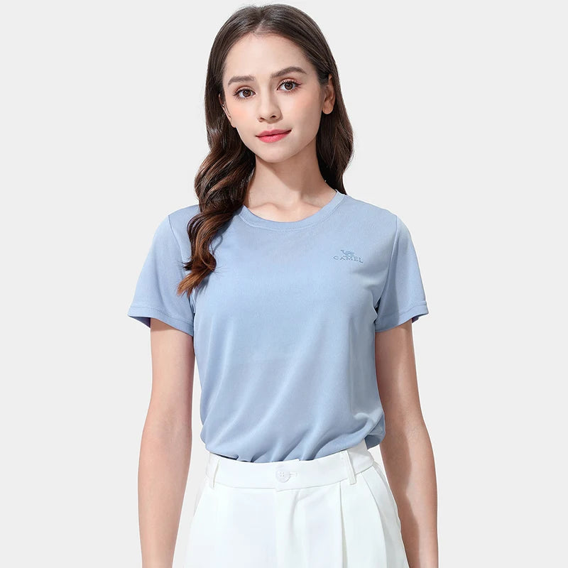 GOLDEN CAMEL Hiking T-shirts Outdoor Sports Casual Fishing T-shirt for Women Summer O-neck Tactical Comfortable t Shirt for Men