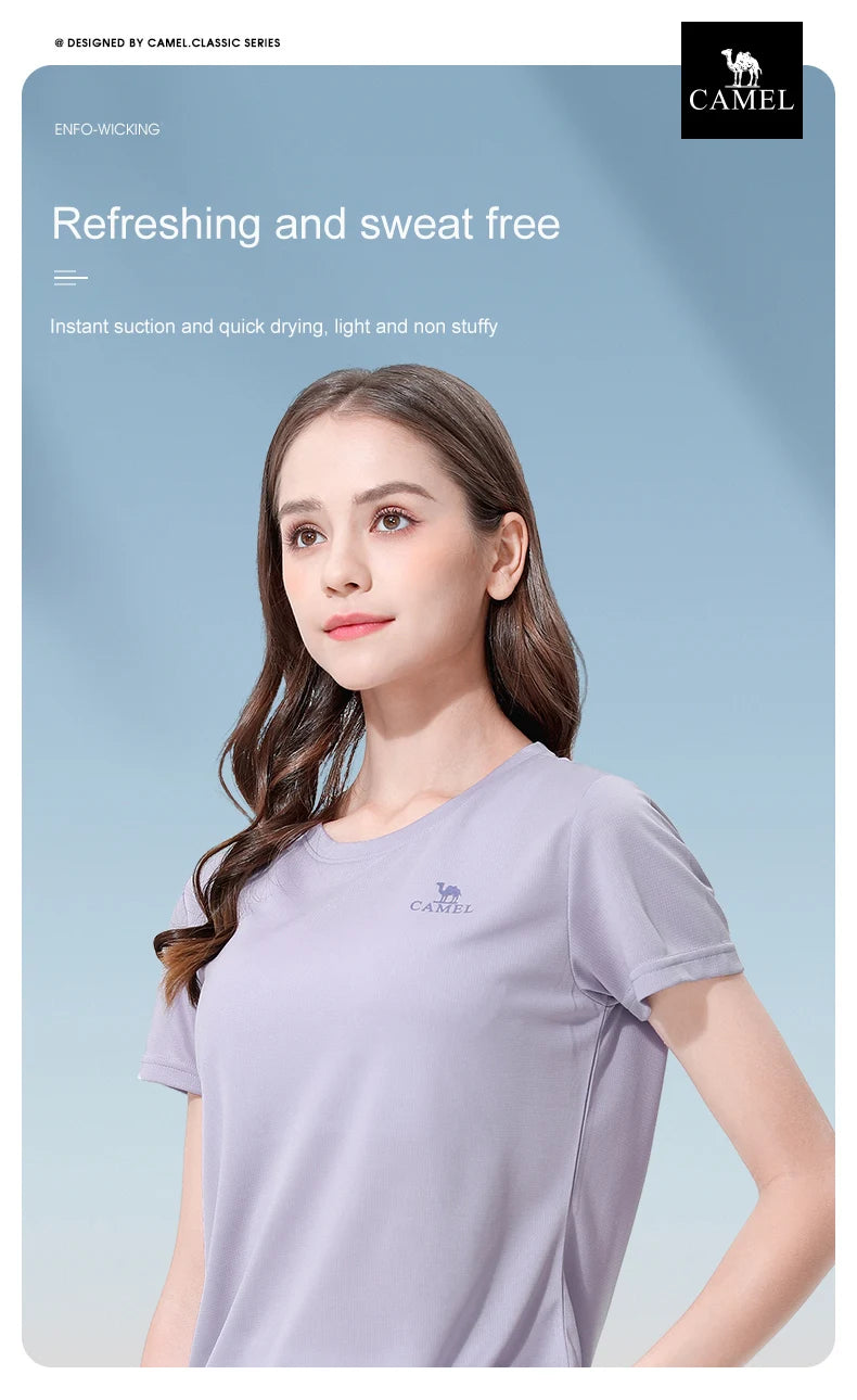 GOLDEN CAMEL Hiking T-shirts Outdoor Sports Casual Fishing T-shirt for Women Summer O-neck Tactical Comfortable t Shirt for Men