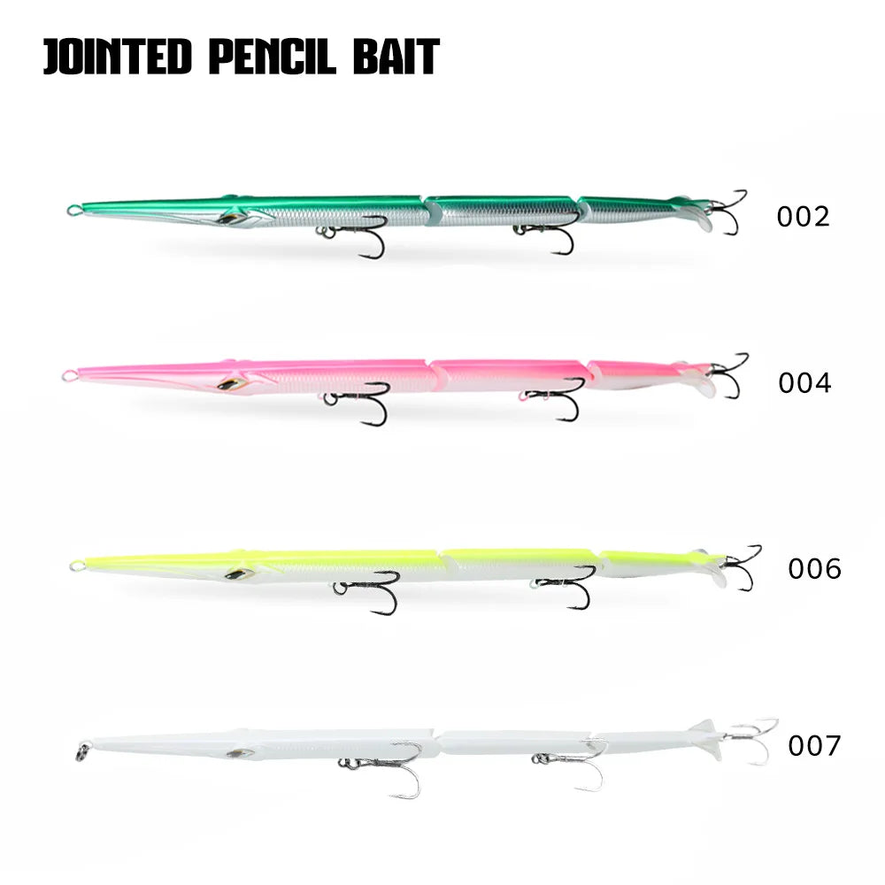 Hunthouse 4PCS 3 Section Jointed Pencil Bait 255mm/30.6g Sinking Needle Swimbait For Bluefish Seabass Accessories