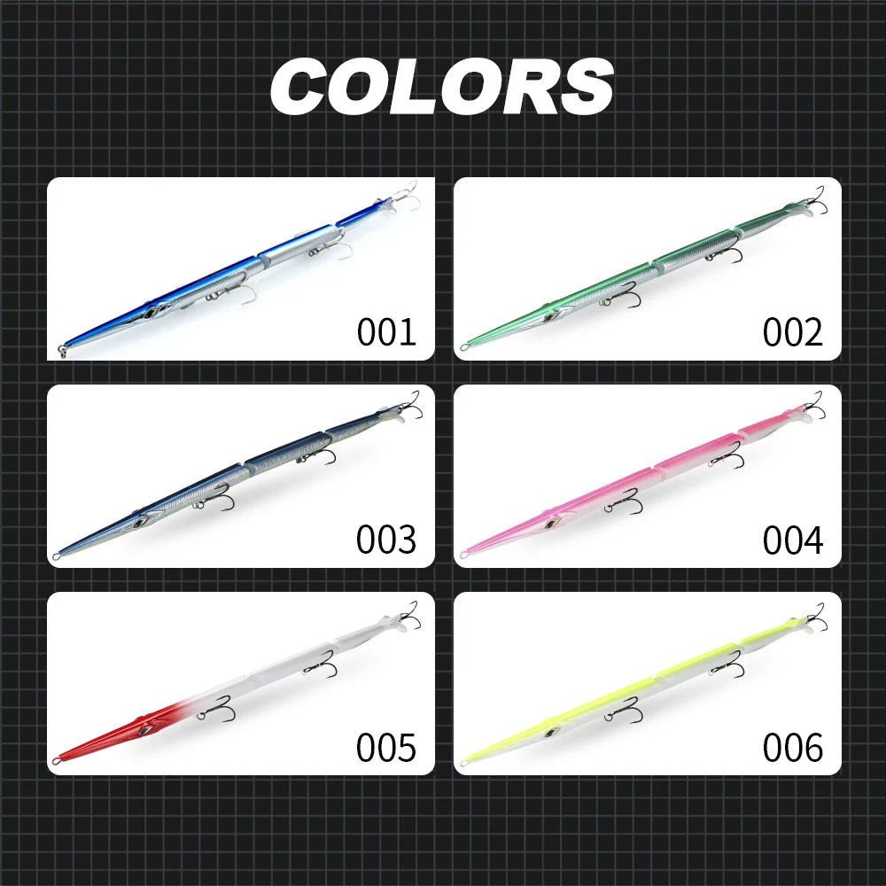Hunthouse 4PCS 3 Section Jointed Pencil Bait 255mm/30.6g Sinking Needle Swimbait For Bluefish Seabass Accessories