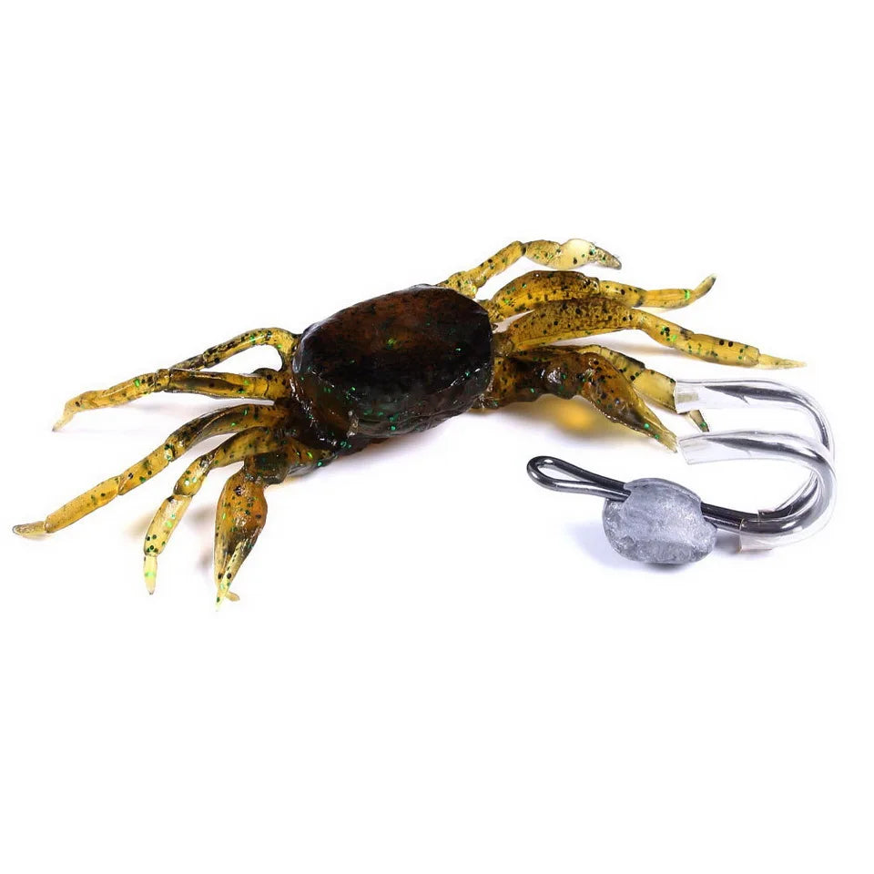 Bionic Crab Silicone Soft Bait Artificial Lifelike Fishing Lure 80mm 19g Freshwater Fish Jig Head Baits For Fishing Tackle