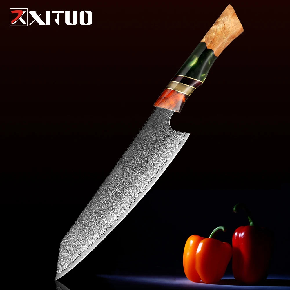 XITUO 8 Inch Kiritsuke Knife 67 Layer Damascus Stainless Steel Sharp Cut Meat Vegetable Kitchen Chef Dedicated Cooking Tools