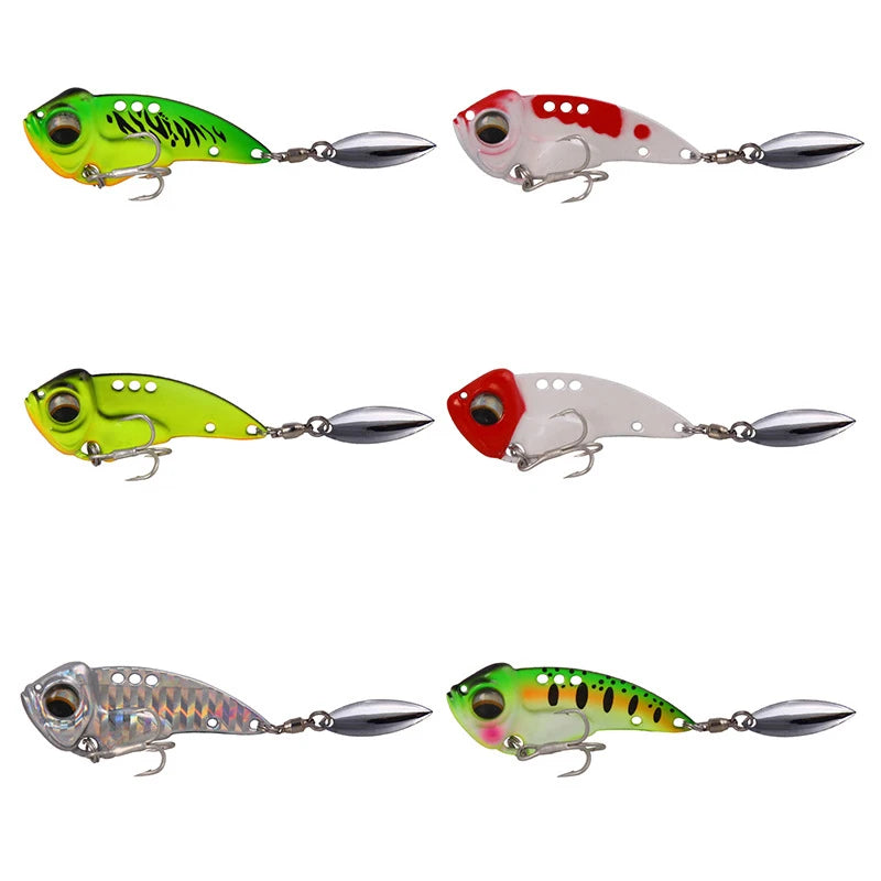 YUCONG 1PCS Metal VIB Spinnerbait 8.5-12.5-17g Jig Spoon Fishing Lure Sinking Vibration Whopper With Sequin leurre Pesca Isca