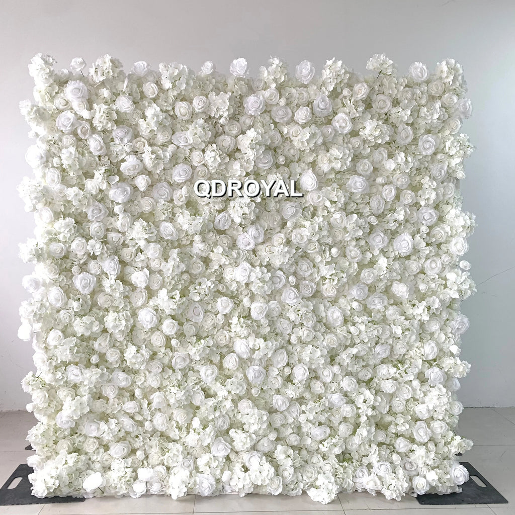 Classic Pink Rose 3D Artificial Flowers Wall Flower Panel Royal Flower Backdrop for Wedding Garlands & Party Event Decoration