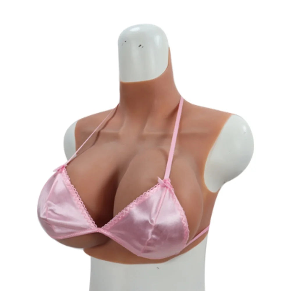 Silicone E Cup Breast Forms Realistic Cotton-Filled Artificial Big Boobs for Transgender Drag Queen Crossdresser