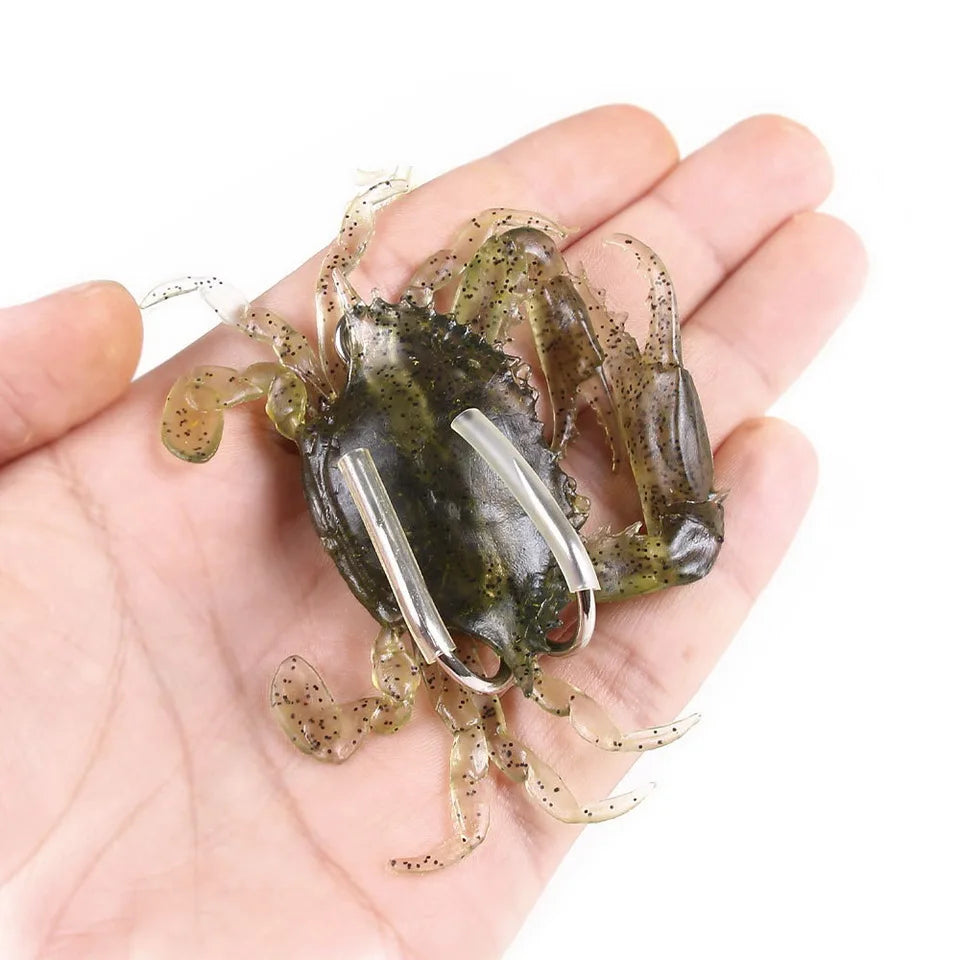Bionic Crab Silicone Soft Bait Artificial Lifelike Fishing Lure 80mm 19g Freshwater Fish Jig Head Baits For Fishing Tackle