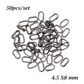 50 PCs/Lot 8/10/13/15/17/19mm Oval Split Rings Snap Swivel Bent Head Fishing Tackle Steel Fishing lure Split Fishing Accessories
