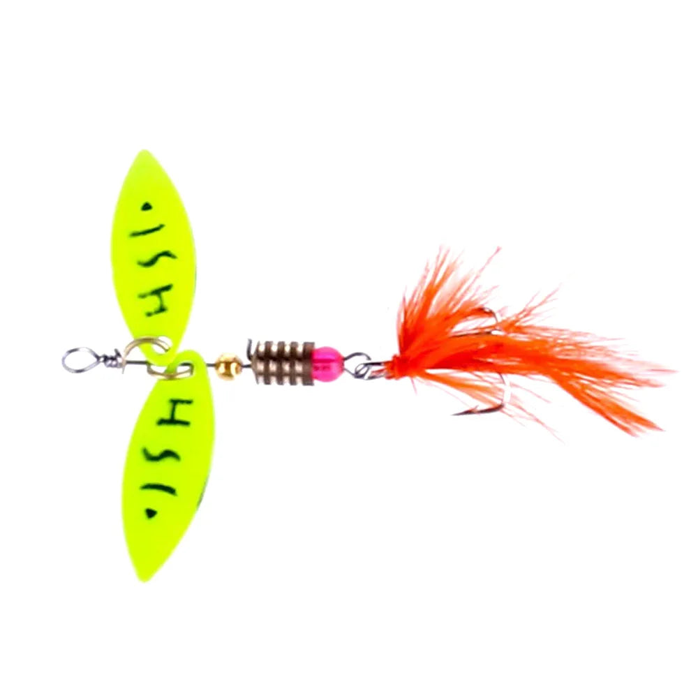 5g Spinnerbait Metal Fishing Lure Artificial Bait Fishing Tackle Feather Hook Spoon Bait with Bright Color