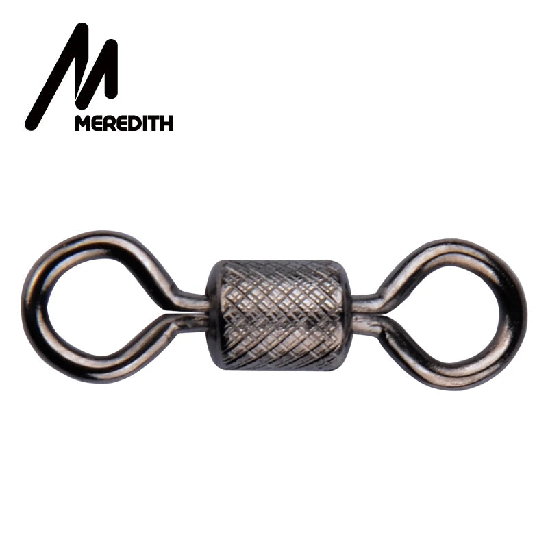 MEREDITH 50PCS/Lot Ball Bearing Swivel Solid Rings Fishing Connector Ocean Boat Fishing Hooks