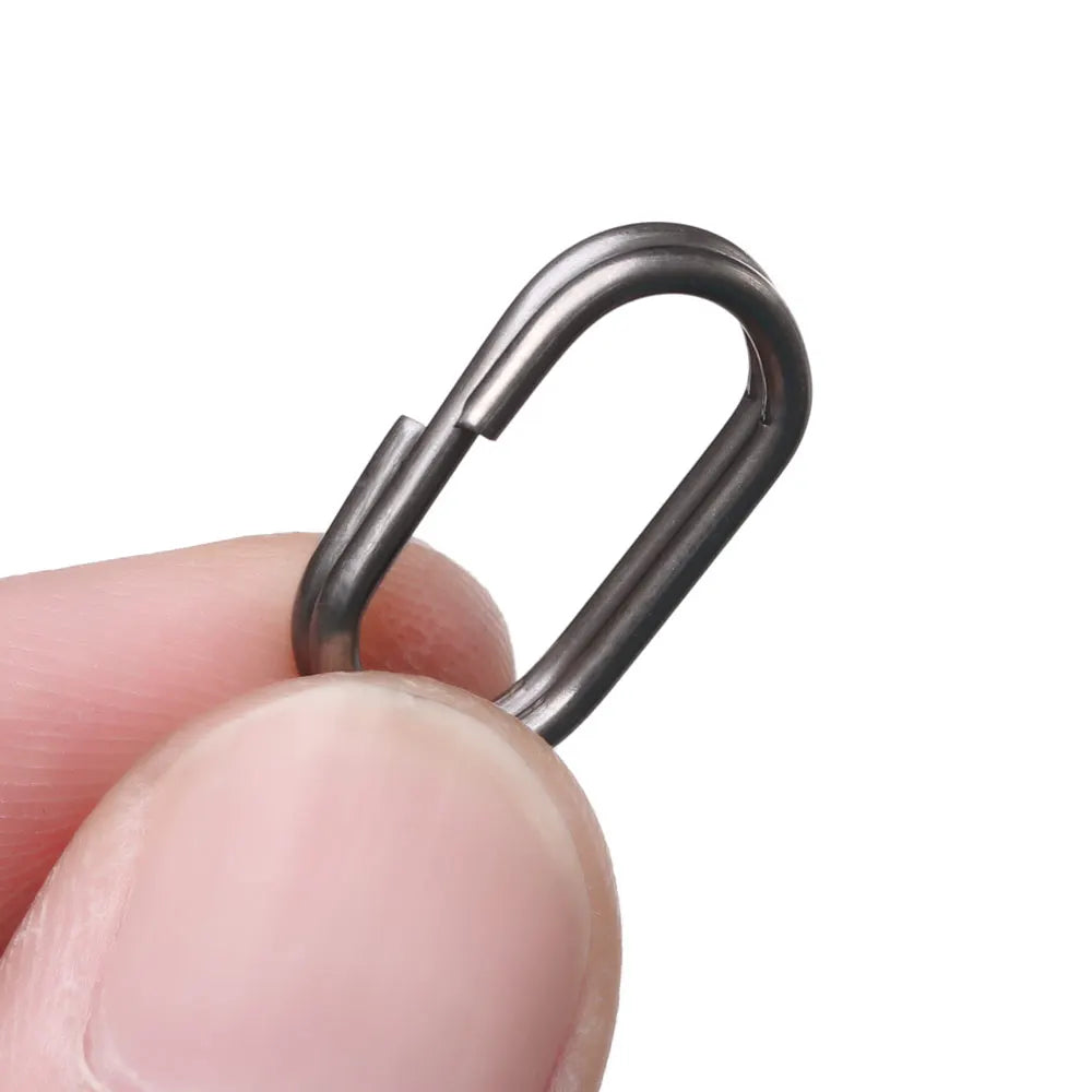50 PCs/Lot 8/10/13/15/17/19mm Oval Split Rings Snap Swivel Bent Head Fishing Tackle Steel Fishing lure Split Fishing Accessories