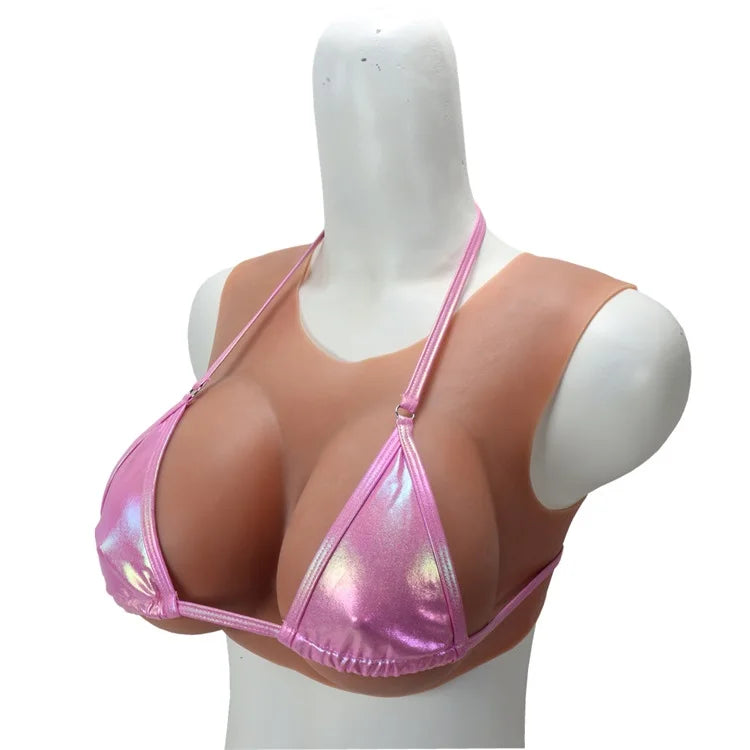Silicone E Cup Breast Forms Realistic Cotton-Filled Artificial Big Boobs for Transgender Drag Queen Crossdresser