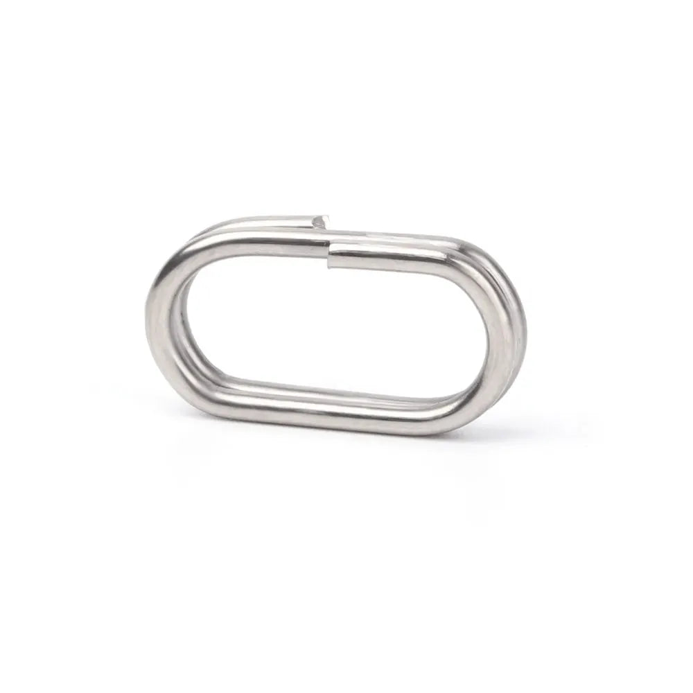 50 PCs/Lot 8/10/13/15/17/19mm Oval Split Rings Snap Swivel Bent Head Fishing Tackle Steel Fishing lure Split Fishing Accessories