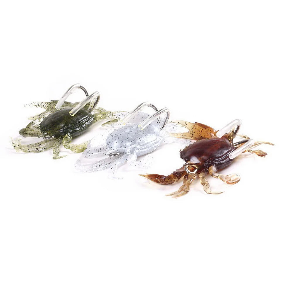 Bionic Crab Silicone Soft Bait Artificial Lifelike Fishing Lure 80mm 19g Freshwater Fish Jig Head Baits For Fishing Tackle