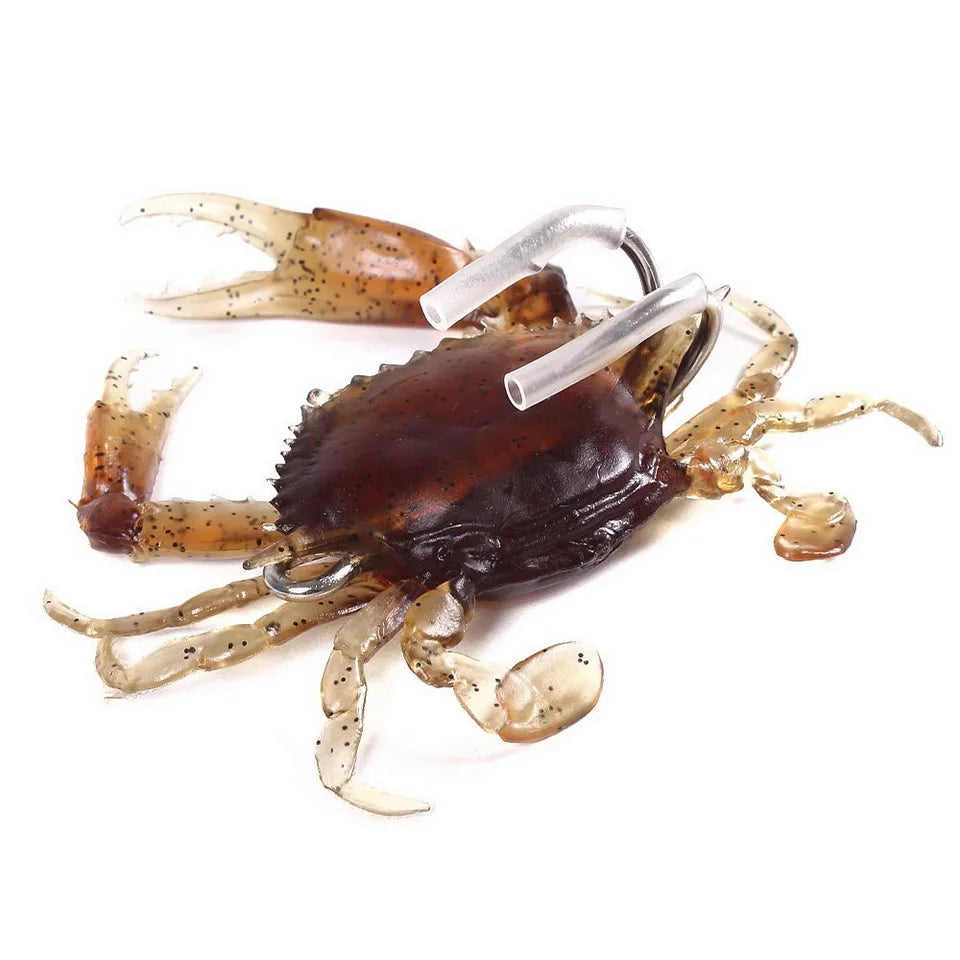 Bionic Crab Silicone Soft Bait Artificial Lifelike Fishing Lure 80mm 19g Freshwater Fish Jig Head Baits For Fishing Tackle