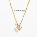 Joolim Jewelry 18K Gold Plated Fresh Water Pearl Pendant Toggle Bead Chain Necklace Stainless Steel Jewelry