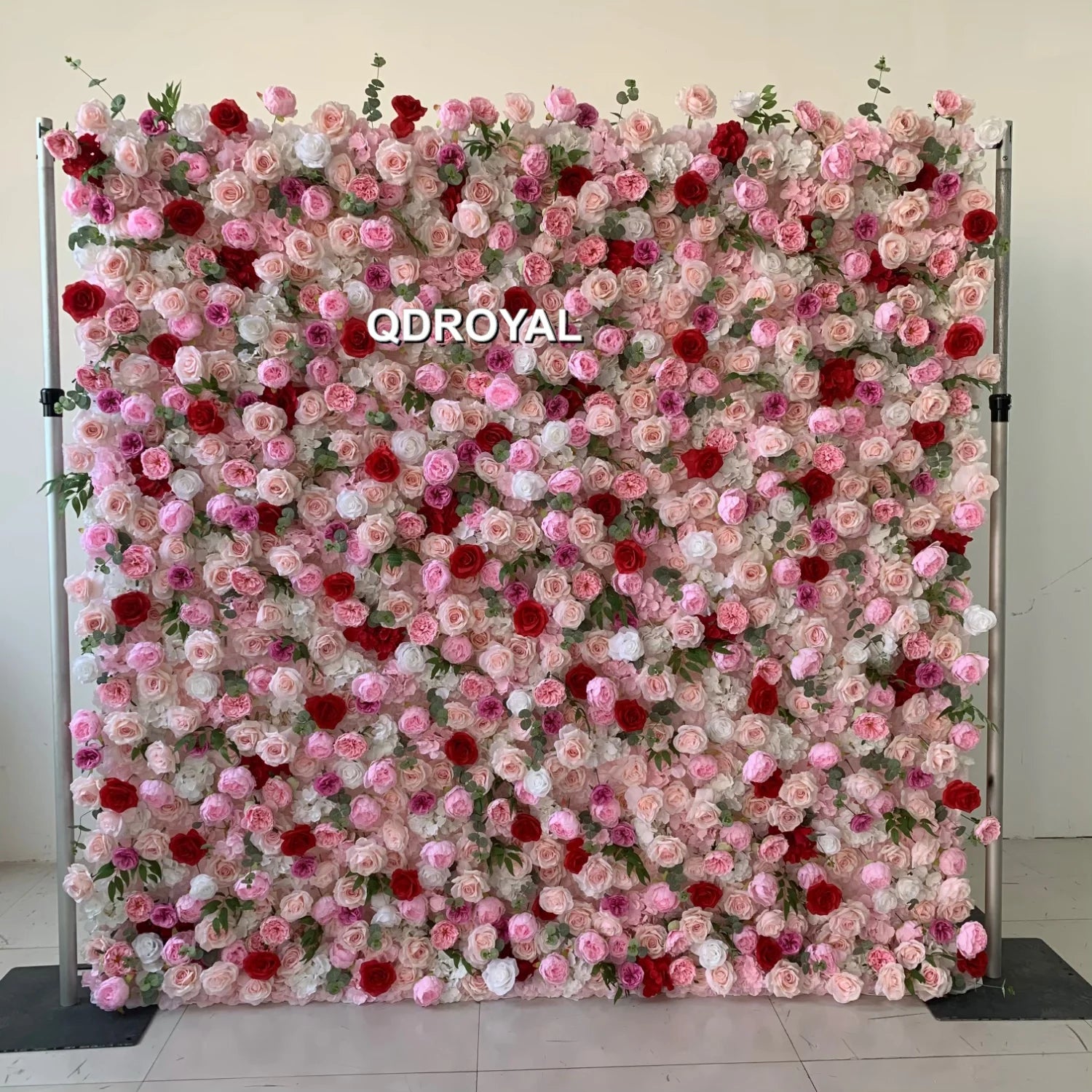 Classic Pink Rose 3D Artificial Flowers Wall Flower Panel Royal Flower Backdrop for Wedding Garlands & Party Event Decoration