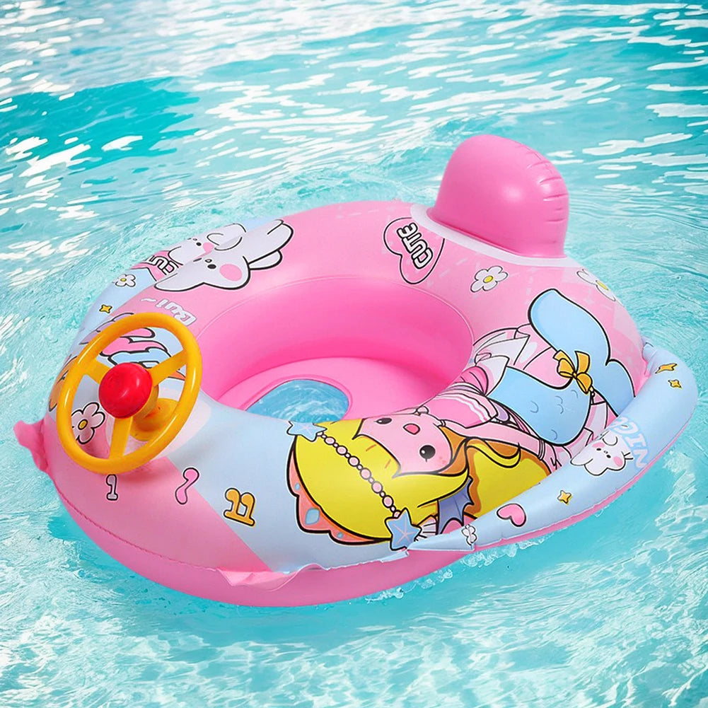 Children Inflatable Swimming Ring with Seat Baby Swimming Float Swimming Pool Toys Swim Tubes Rings for Kids Outdoor Pool Toys