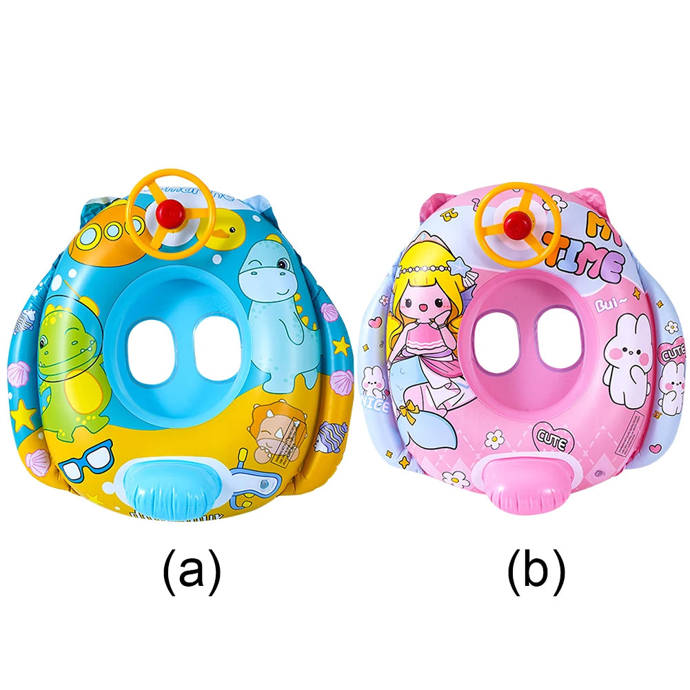 Children Inflatable Swimming Ring with Seat Baby Swimming Float Swimming Pool Toys Swim Tubes Rings for Kids Outdoor Pool Toys