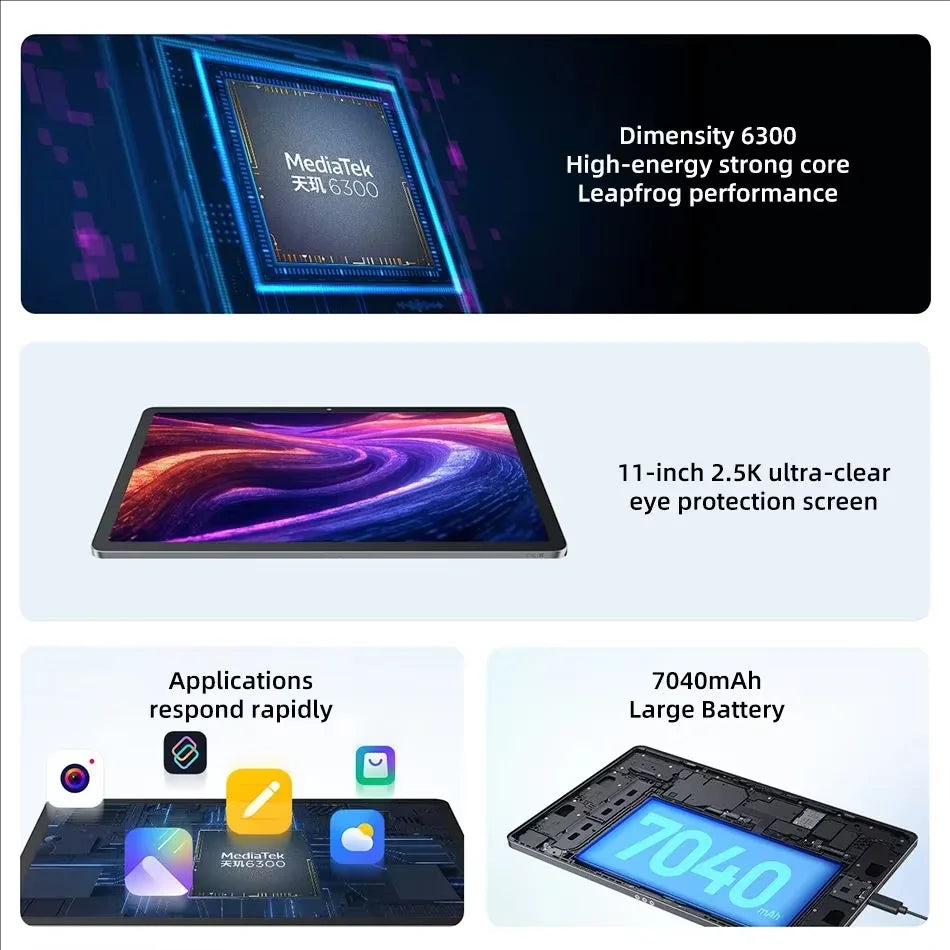 Lenovo Xiaoxin Pad 2025 11'' MediaTek Dimensity 6300 Learning Tablet ROM 2.5K Display Dolby Atmos 7040mAh Android Wifi Tablet PC