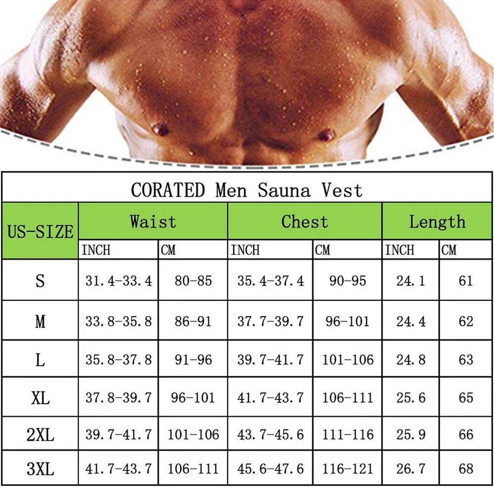 Men's Sauna Waist Trainer Vest Sweat Vest with Trimmer Belt Workout Tank Top Body Shaper Fitness Slimming Shirt Shapewear