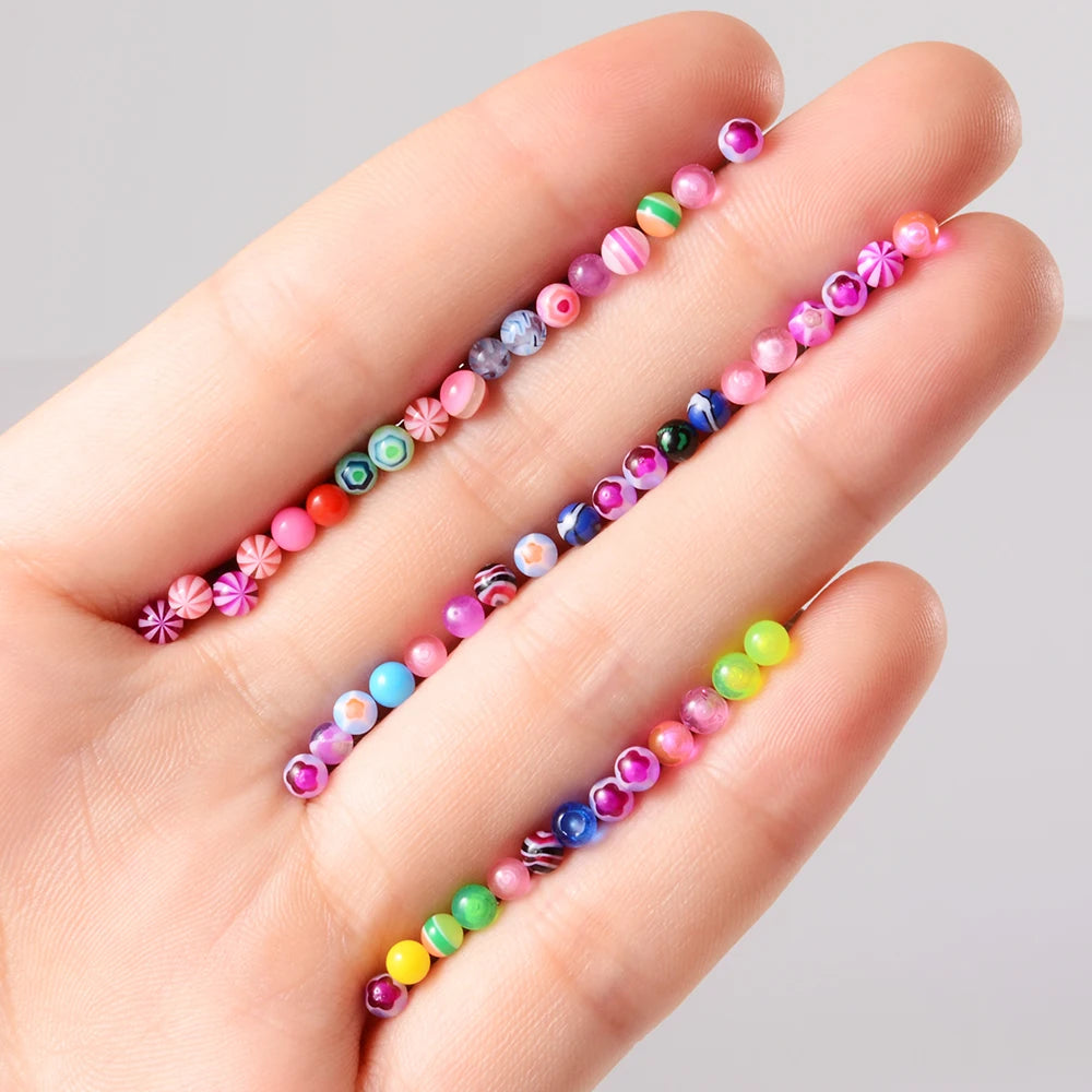 50pcs/Lot Acrylic Ball Mix Colors Labret Lip Ring Surgical Steel Simple Ear Cartilage Tragus Helix Daith Piercing Body Jewelry
