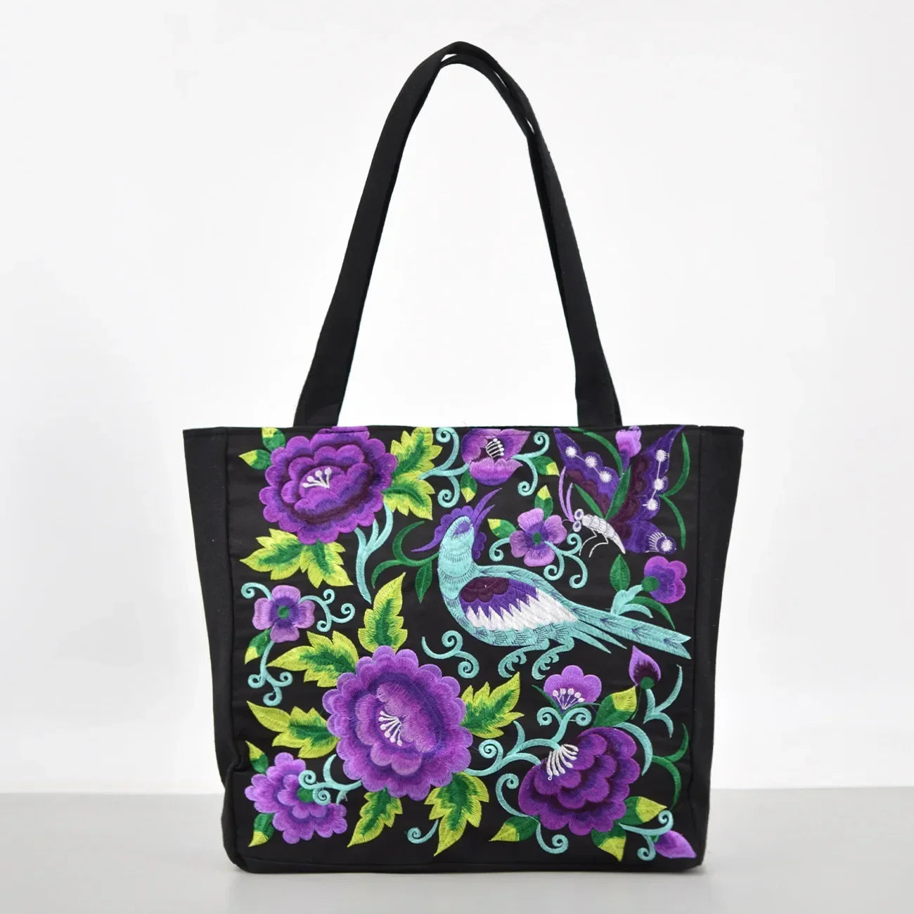 Ethnic Phoenix Embroidered Women's Shoulder Bag Receptor Embroidered Canvas Casual Bag Handbags for Women sac a main femme