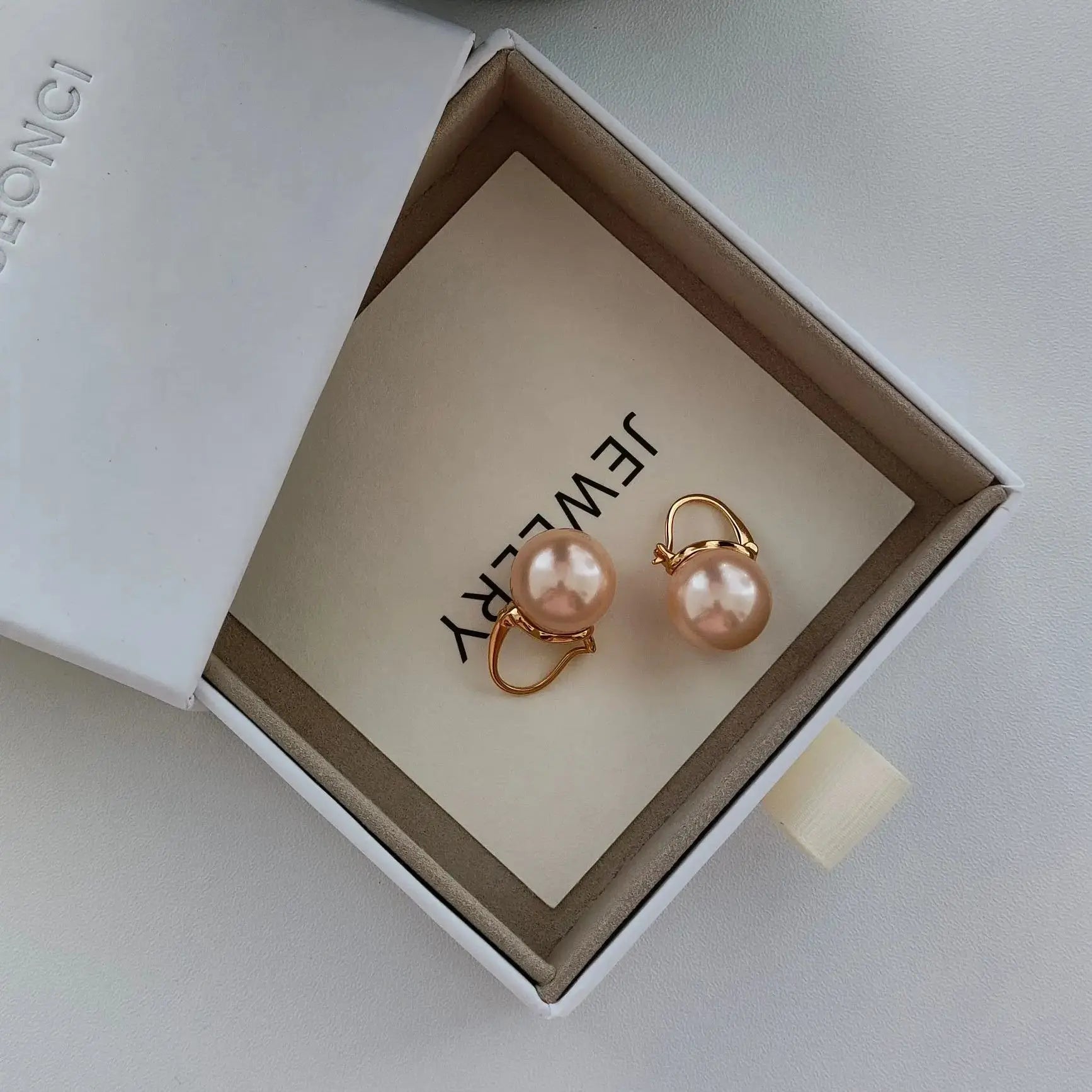 VOBIPY 925 Sterling Silver Earring Pink Color Pearl Earring For Women Wedding Party Gift Fashion Jewelry 12-14mm Shell Pearl